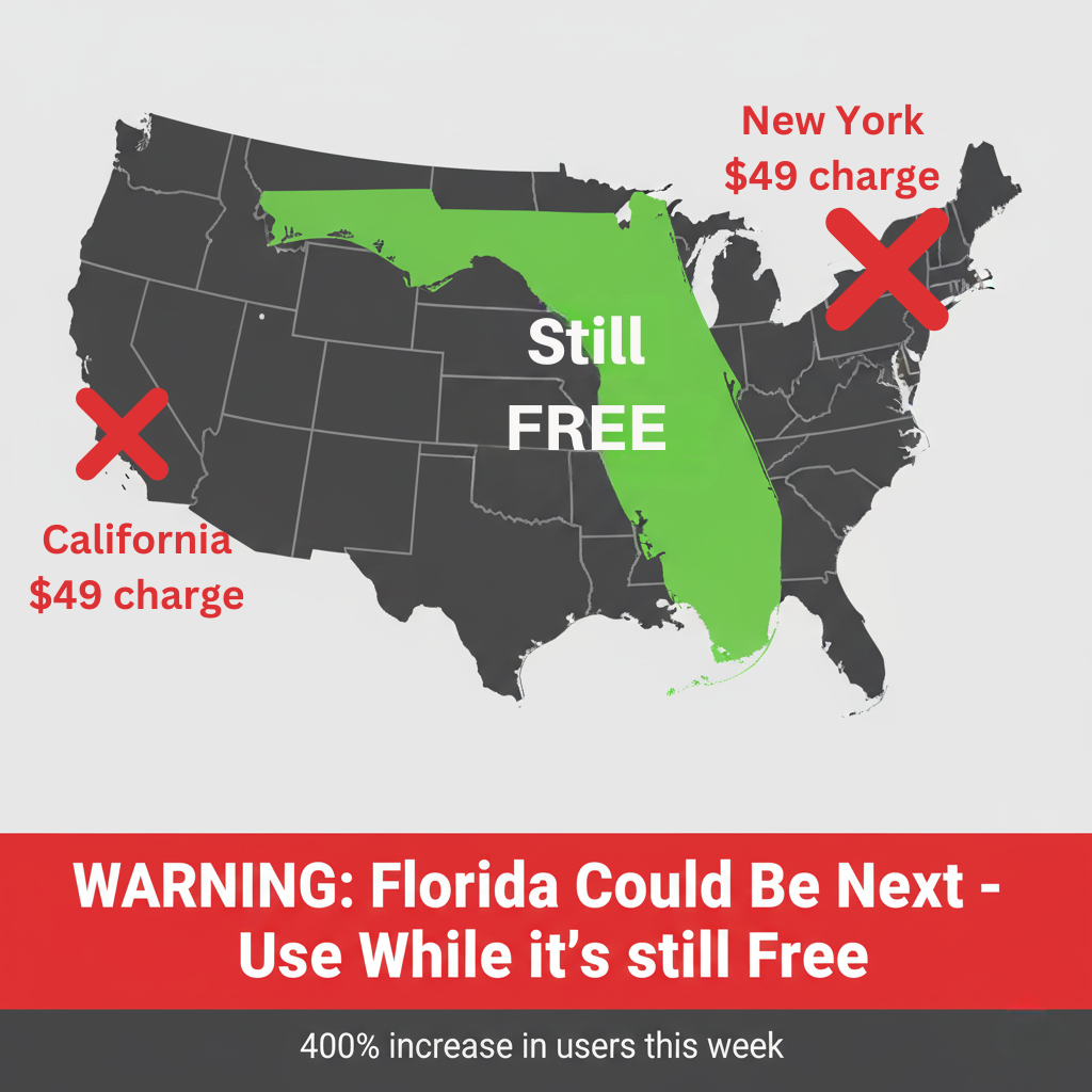 WARNING: Florida Could Be Next - Use While it's still Free
